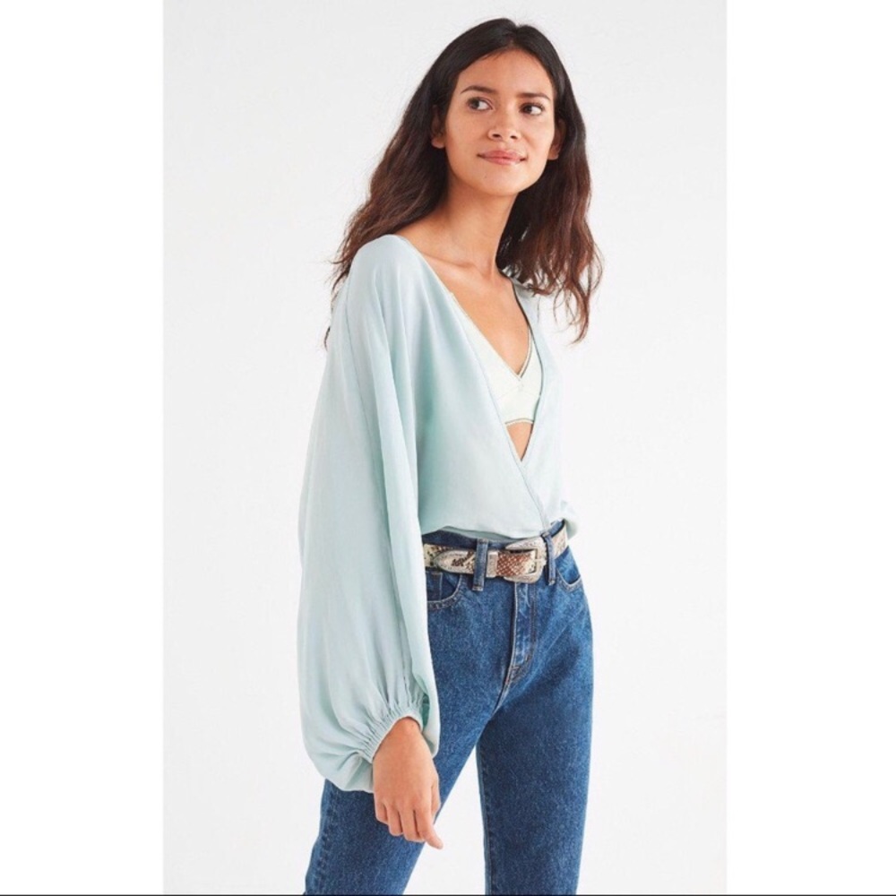 Silence + Noise Teal Blouse